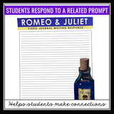 Romeo and Juliet Writing Prompts - Video Clips and Journal Writing Topics