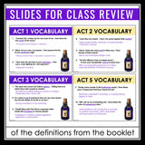 Romeo and Juliet by Shakespeare Vocabulary Booklet, Presentation, and Answer Key