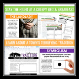 Short Story Unit Plan - Scary Stories Slides & Assignments Digital Print Bundle
