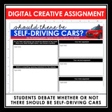Nonfiction Reading Comprehension Digital Article & Activities Self-Driving Cars