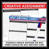 Nonfiction Reading Comprehension Article and Activities - Self-Driving Cars