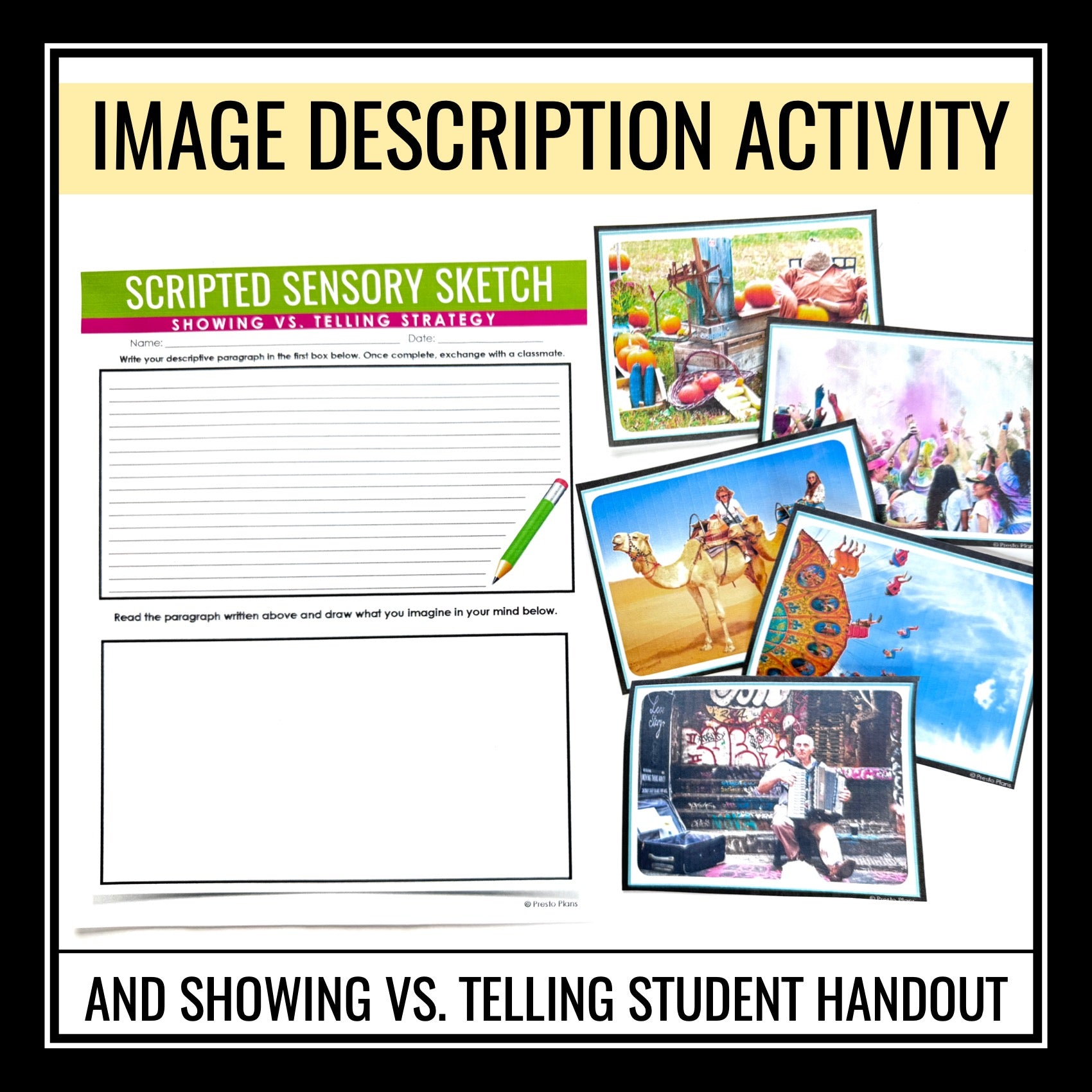 Showing vs. Telling Writing Descriptive Strategy Presentation and Acti ...