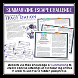 Summarizing a Text Presentation & Escape Room Reading Challenge Activity