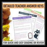 Halloween Reading Comprehension - Superstitions Nonfiction Articles & Questions