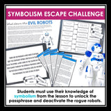 Symbolism Literary Devices Presentation & Escape Room Reading Activity Game