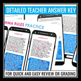 Comma Task Cards Activity and Poster - Correcting Comma Errors in Text Messages