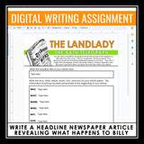 The Landlady by Roald Dahl - Digital Short Story Slides, Assignments, Activities