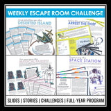 Reading Challenge Program - Comprehension & Analysis Lessons & Escape Room Games