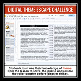 Theme as a Fiction Story Element Slides & Digital Escape Room Reading Activity
