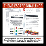 Theme as a Story Element in Fiction Presentation & Escape Room Reading Activity