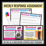 Bell-Ringers - Throwback Thursday Reflection on the Past Slides and Activity