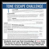 Tone as a Story Element in Fiction Presentation & Escape Room Reading Activity