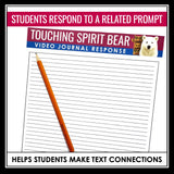 Touching Spirit Bear Writing Prompts - Video Clips and Journal Writing Topics