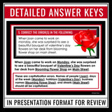 Valentine's Day Grammar Activity - Editing Grammar Errors Holiday Task Cards