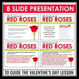 Valentine's Day Reading Comprehension Article & Assignment - Red Roses