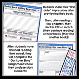 Valentine's Day Reading Activity - Online Date With a Book Novel Choice Reading