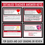 Valentine's Day Task Cards Grammar, Parts of Speech, Vocab, Figurative Language