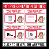 Valentine’s Day Word Puzzles Brain Teasers Game – Logic Rebus Word Sense Fun