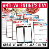 Valentine's Day Writing Assignment - Writing a Break Up Letter or Text Message