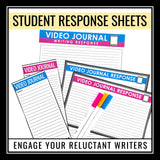 Video Journal Writing Prompts - Video Clip Opinion & Personal Writing Grades 3-6