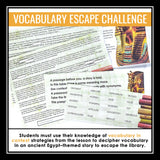 Vocabulary in Context Presentation & Escape Room Reading Activity Game