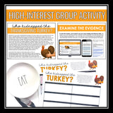 Thanksgiving Close Reading Inference Reading Mystery – Who Kidnapped the Turkey?