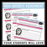 Wonder Assignment - Music Lyrics Connection to R.J. Palacio's Novel