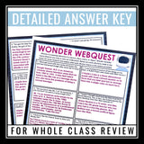 Wonder Assignment - Allusion Web Quest Novel Activity for R.J. Palacio's Novel