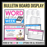 Word of the Day or Week - Vocabulary Slides, Posters, Assignment, and Quizzes