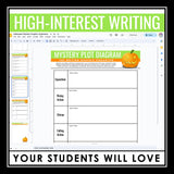 Halloween Writing Assignment - Writing a Mystery Halloween Narrative - Digital