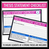 Thesis Statement Writing for Essays - Lesson Presentation, Handout, & Checklist