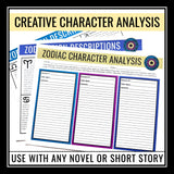 Character Analysis Assignment - Zodiac Horoscopes Activity for Character Traits