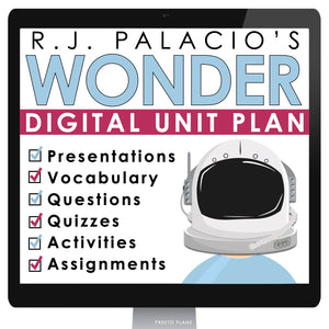 Wonder Unit Plan - R.J. Palacio Novel Study Reading Unit - Digital Version
