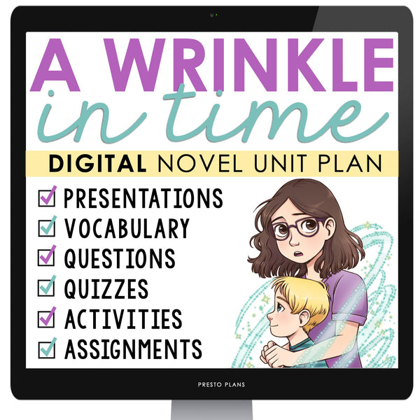 A Wrinkle in Time Unit Plan - Madeleine L'Engle Novel Study Unit - Digital
