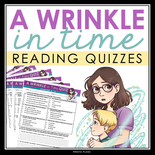 A Wrinkle in Time Quizzes - Multiple Choice and Quote Chapter Reading Quizzes