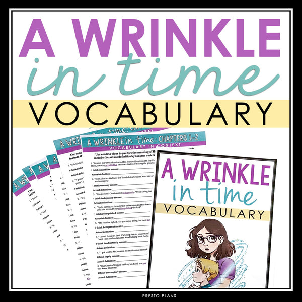 A Wrinkle in Time Vocabulary Booklet, Presentation, and Answer Key Definitions
