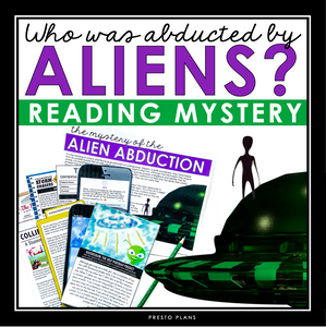 Close Reading Mystery Text Evidence Inference Activity - Alien Abduction Mystery