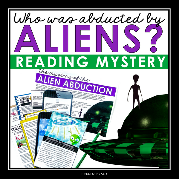 Close Reading Mystery Text Evidence Inference Activity - Alien Abduction Mystery