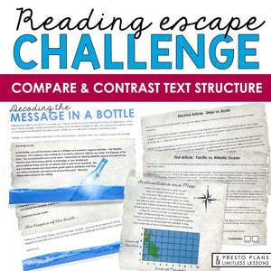 COMPARE AND CONTRAST ACTIVITY INTERACTIVE READING CHALLENGE ESCAPE