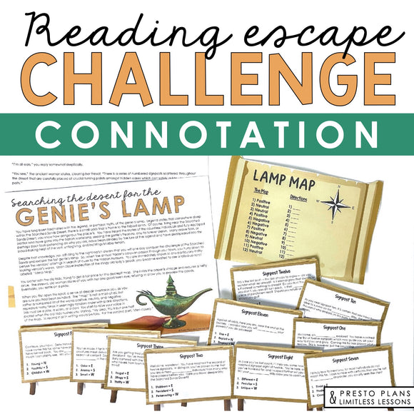 CONNOTATION ACTIVITY INTERACTIVE READING CHALLENGE ESCAPE