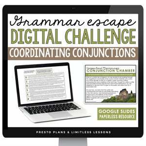 COORDINATING CONJUNCTIONS GRAMMAR ACTIVITY DIGITAL GOOGLE ESCAPE CHALLENGE