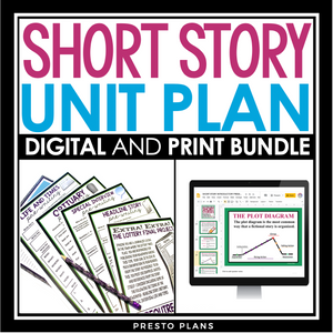 SHORT STORY UNIT PLAN DIGITAL PRINT BUNDLE