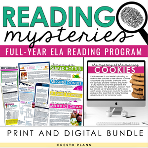 Reading Mysteries Program - Close Reading Inference Activities - Digital & Print