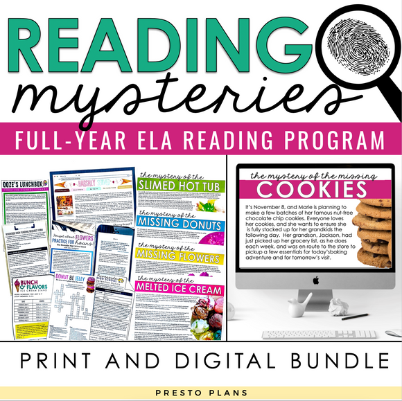 Reading Mysteries Program - Close Reading Inference Activities - Digital & Print