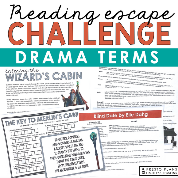 DRAMA ACTIVITY INTERACTIVE READING CHALLENGE ESCAPE