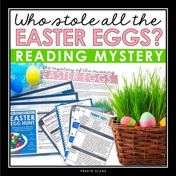Easter Close Reading Mystery Inference Activity - Who Stole the Easter Eggs?