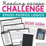 ETHOS, PATHOS, & LOGOS ACTIVITY INTERACTIVE READING CHALLENGE ESCAPE