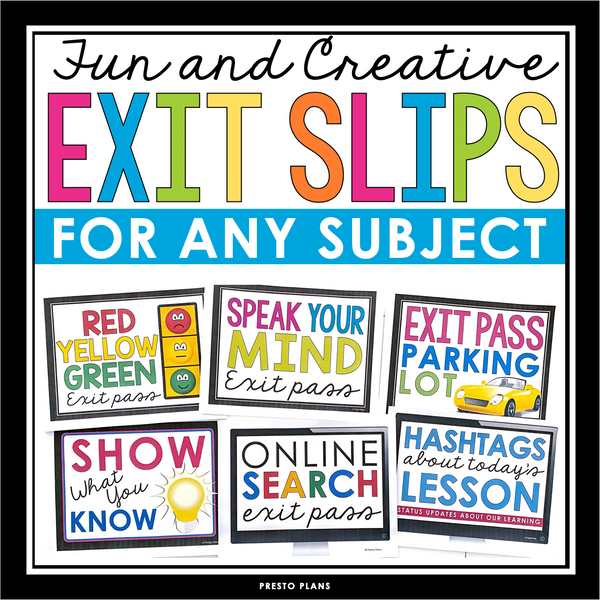 Exit Tickets for Any Subject -  Comprehension Check - Exit Slips or Exit Passes