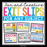 Exit Tickets for Any Subject -  Comprehension Check - Exit Slips or Exit Passes