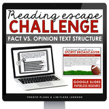 Fact and Opinion Text Structure Slides & Nonfiction Digital Reading Activity